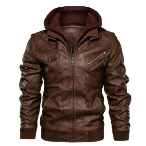 Blouson effet Cuir marron