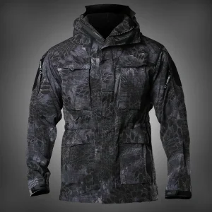 Blouson Parka imperméable noir blanc