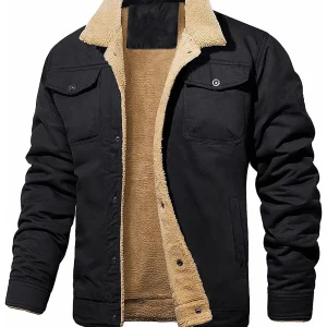 Blouson à bouton Hiver noir