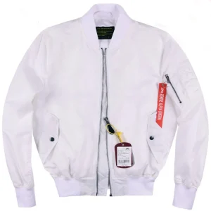 blouson bombardier blanc homme