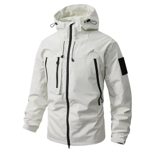 Blouson Parka blanc coupe-vent homme