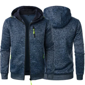 veste casual homme capuche bleu marine