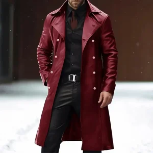 Veste bordeaux imitation cuir