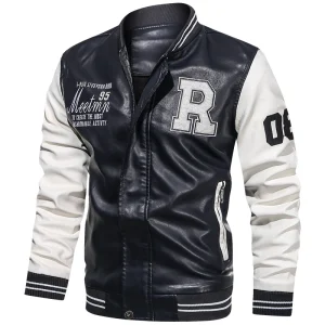 Blouson effet cuir sport blanc