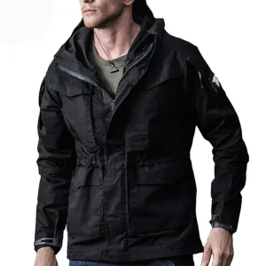 blouson parka imperméable noir