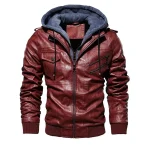 blouson effet cuir bordeaux
