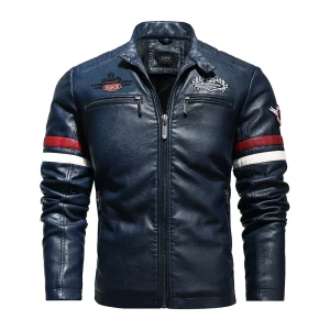 Blouson Moto bleu foncé