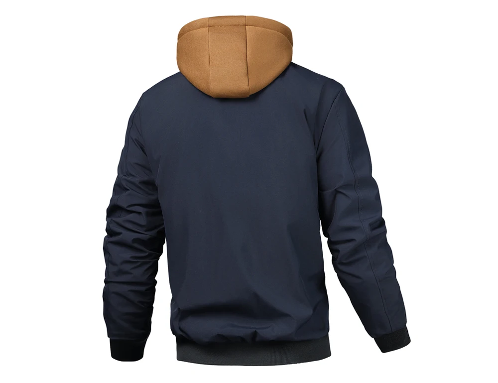 blouson bleu marine avec capuche