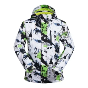 blouson ski camouflage blanc vert