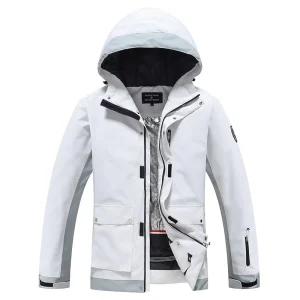 blouson ski blanc gris
