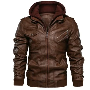 blouson effet cuir marron clair