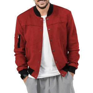 Veste type cardigan rouge Homme