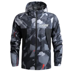 blouson imperméable gris et noir