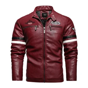 Blouson Moto bordeaux homme