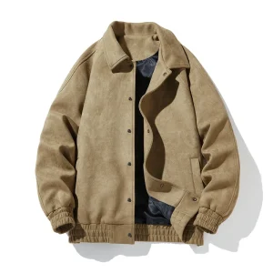 Blouson effet daim jaune