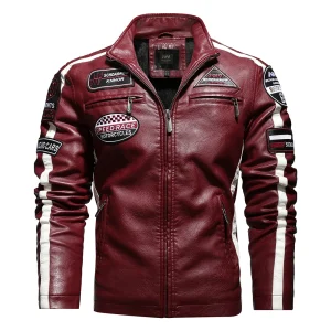 Blouson Moto rouge foncé