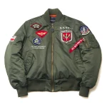 blouson aviateur vert moderne