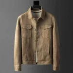 veste effet daim marron
