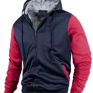 blouson sportif bleu rouge