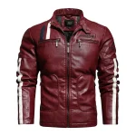 blouson moto bordeaux